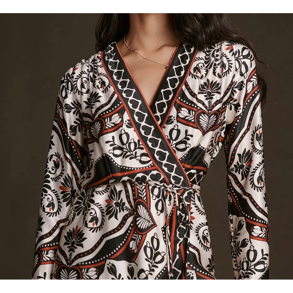 Farm Rio Passion Scarf Wrap Mini Dress